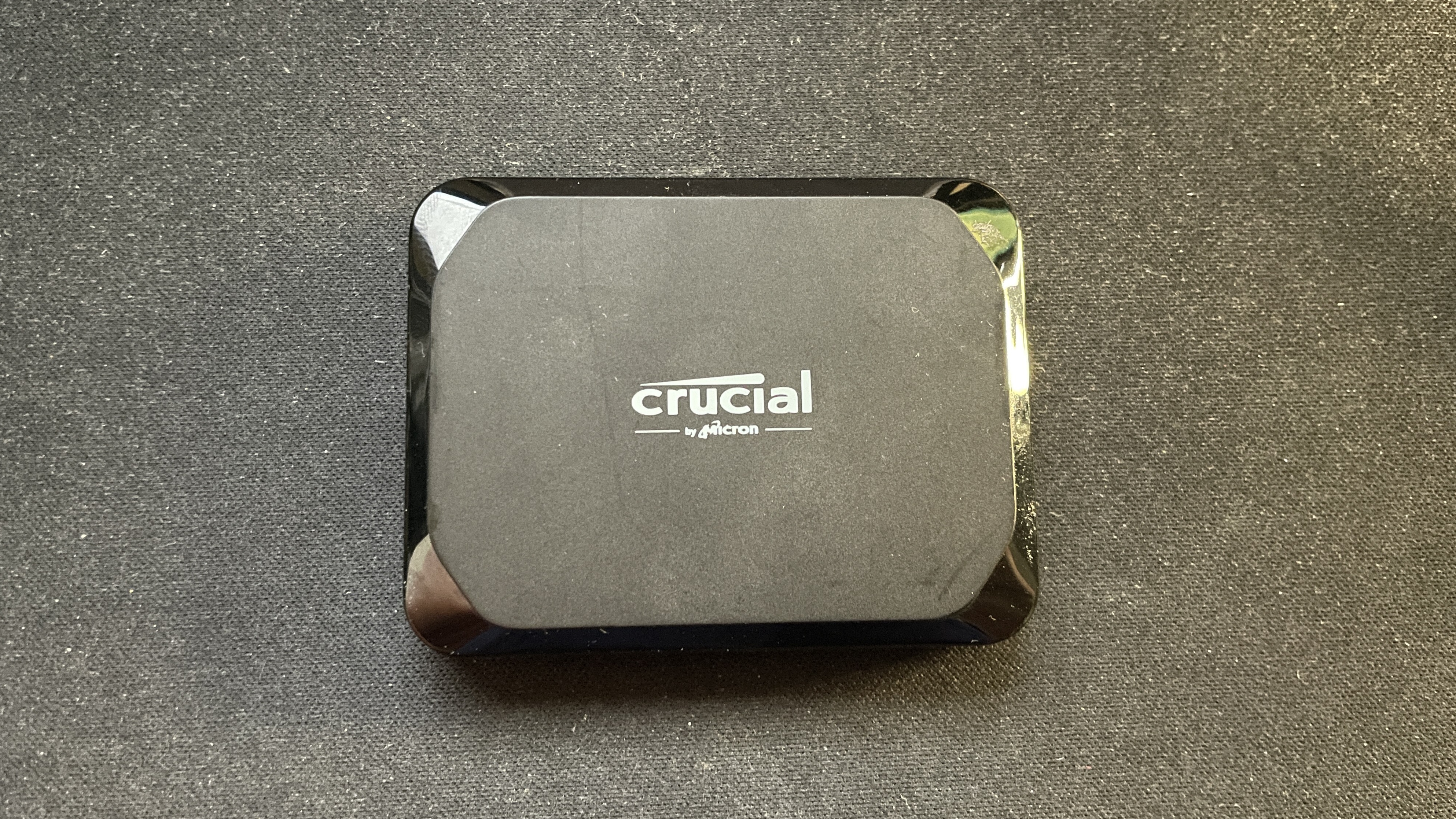 Crucial X9 external SSD top-down view