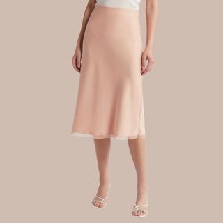 flat lay image of pink skirt