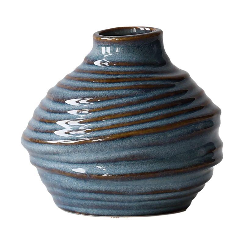 dark blue glazed vase
