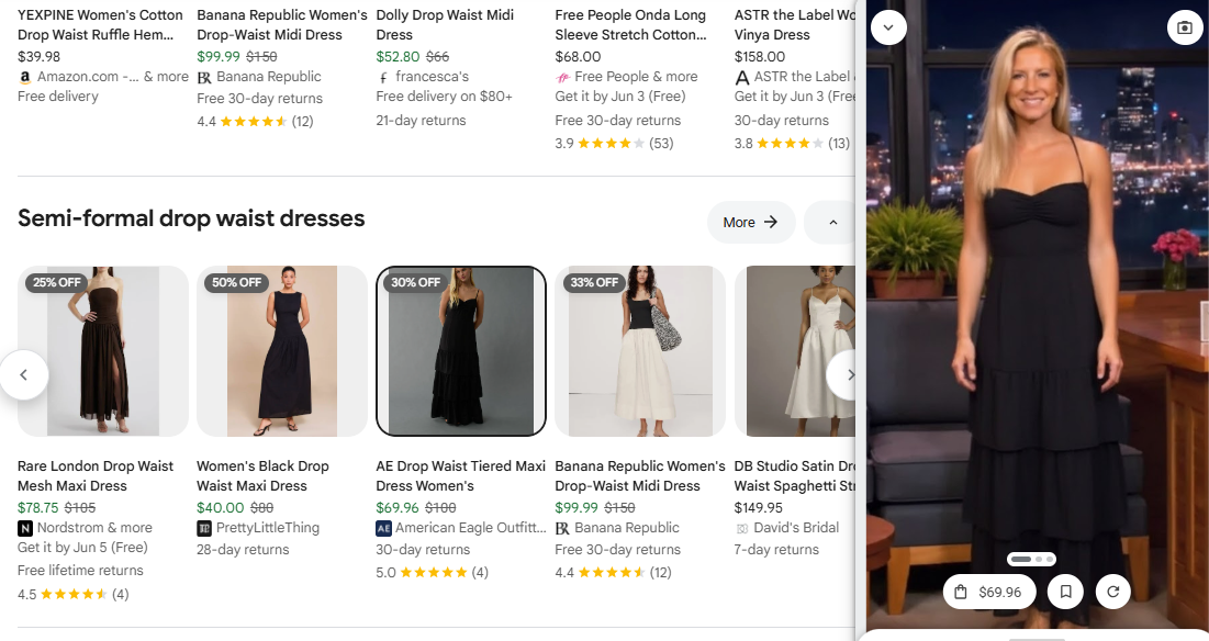 Amanda Caswell virtually trying on clothes