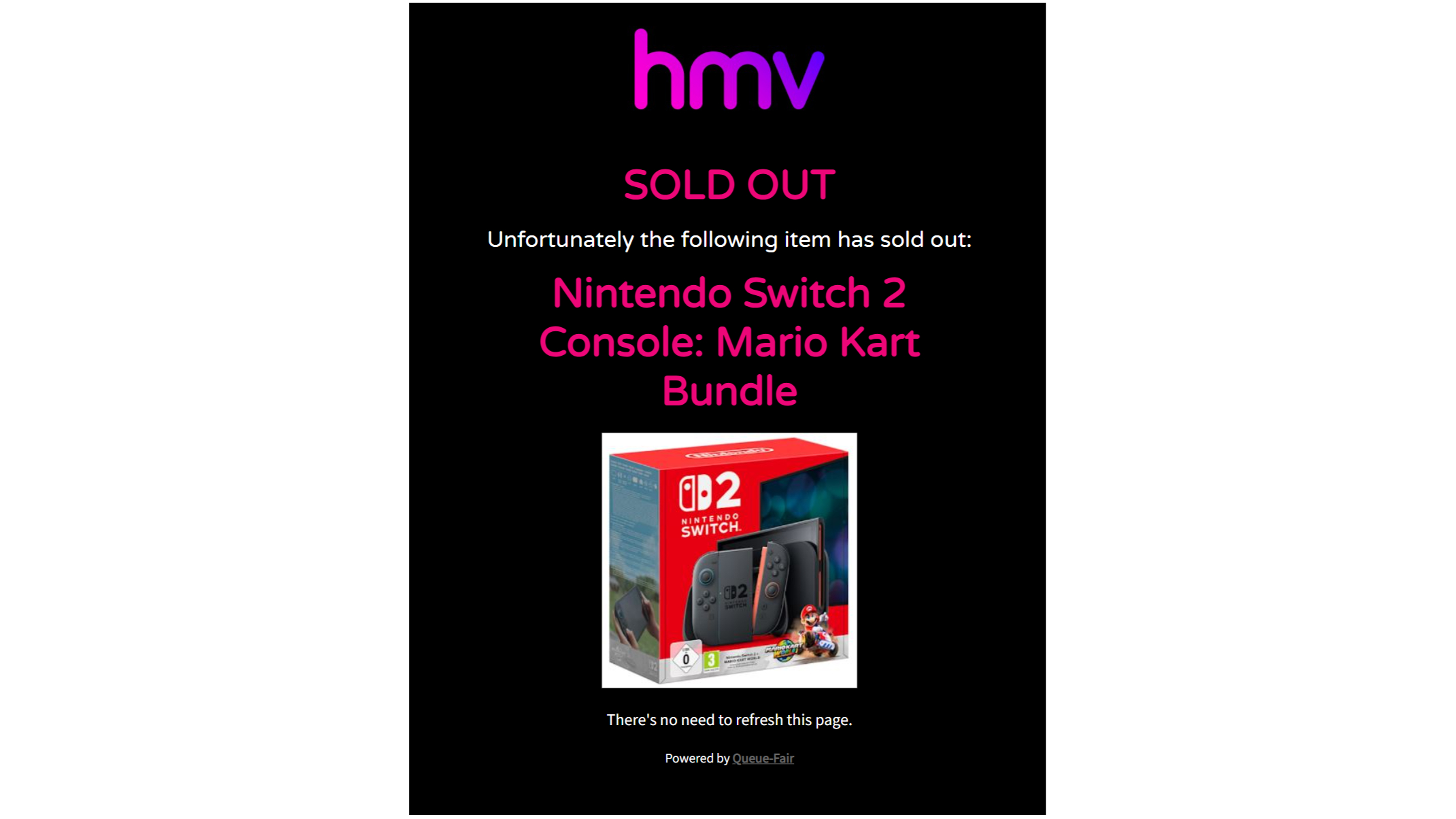HMV Switch 2 pre-orders