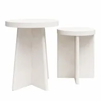 Queer Eye Liam Round End Tables, Set of 2, Plaster | From $249.00 at Walmart