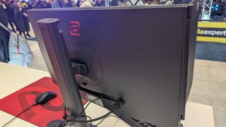 The BenQ Zowie XL2586X+ gaming monitor pictured at IEM Katowice 2025.