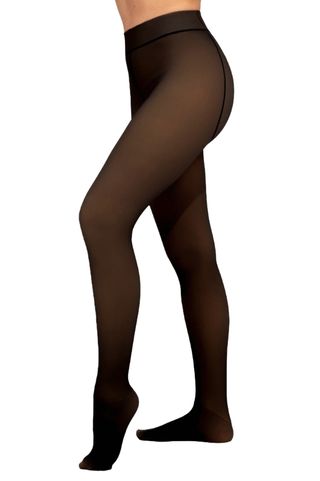 Faux Sheer Fleece Lined Tights