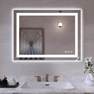 Dokes Bathroom Vanity Mirror on a wall.