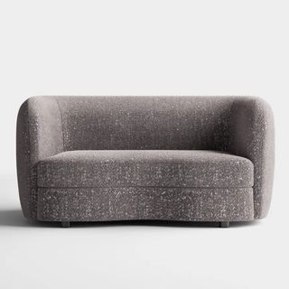 Tuxedo Arm Curved Loveseat