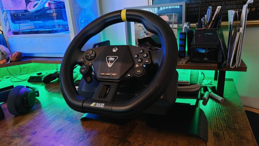The Turtle Beach Racer Wireless on a gaming desk