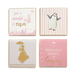 mary poppins coasters and white background