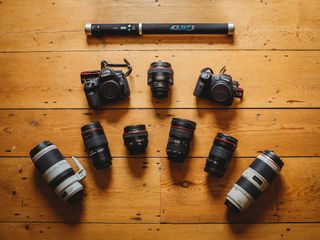 Photo equipment flatlay