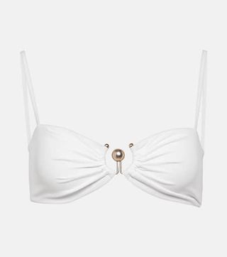 Ruched Prong Bandeau Bikini Top