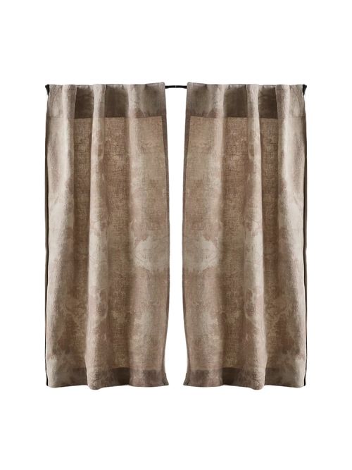 Judarn Cotton Linen Sepia Cafe Curtain, Set of 2
