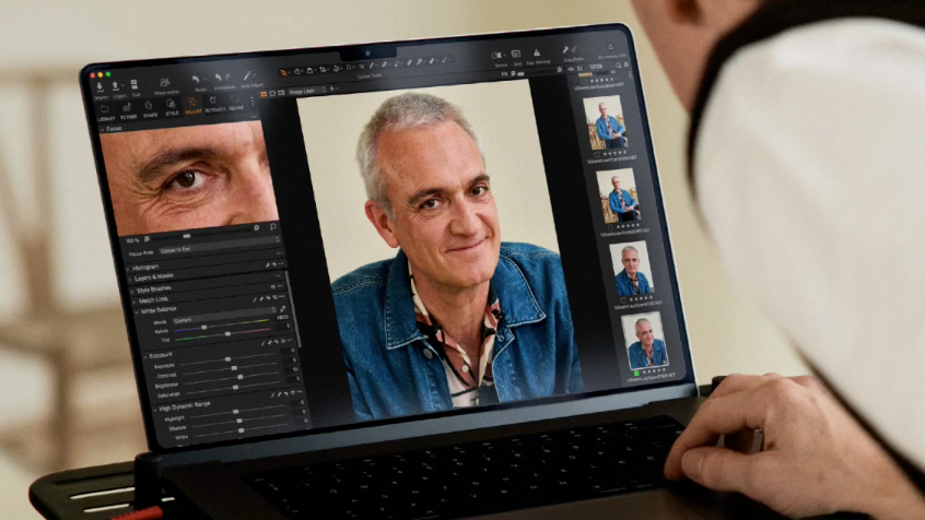 Capture One screenshot showing head-and-shoulders portrait of a man