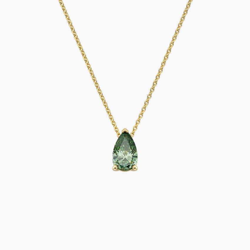Pacific Green Lab Diamond Solitaire Pendant (1/2 Ct. Tw.) in 18k Yellow Gold