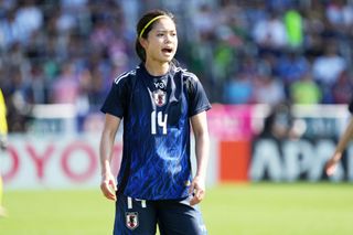 Yui Hasegawa of Japan looks during a friendly match between Japan and Ghana on July 13, 2024 in Kanazawa, Japan