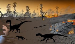 Recently discovered dinosaur and small animal footprints date back 183 million years to periods of quite in between fiery, lava eruptions.