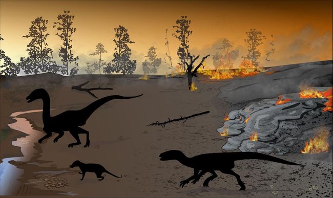 Recently discovered dinosaur and small animal footprints date back 183 million years to periods of quite in between fiery, lava eruptions.