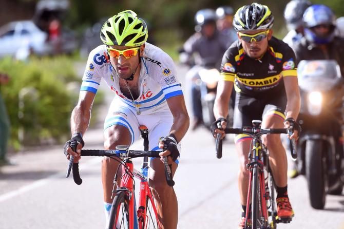 Daniel Diaz climbs Mirador de Potrero with Rodolfo Torres.