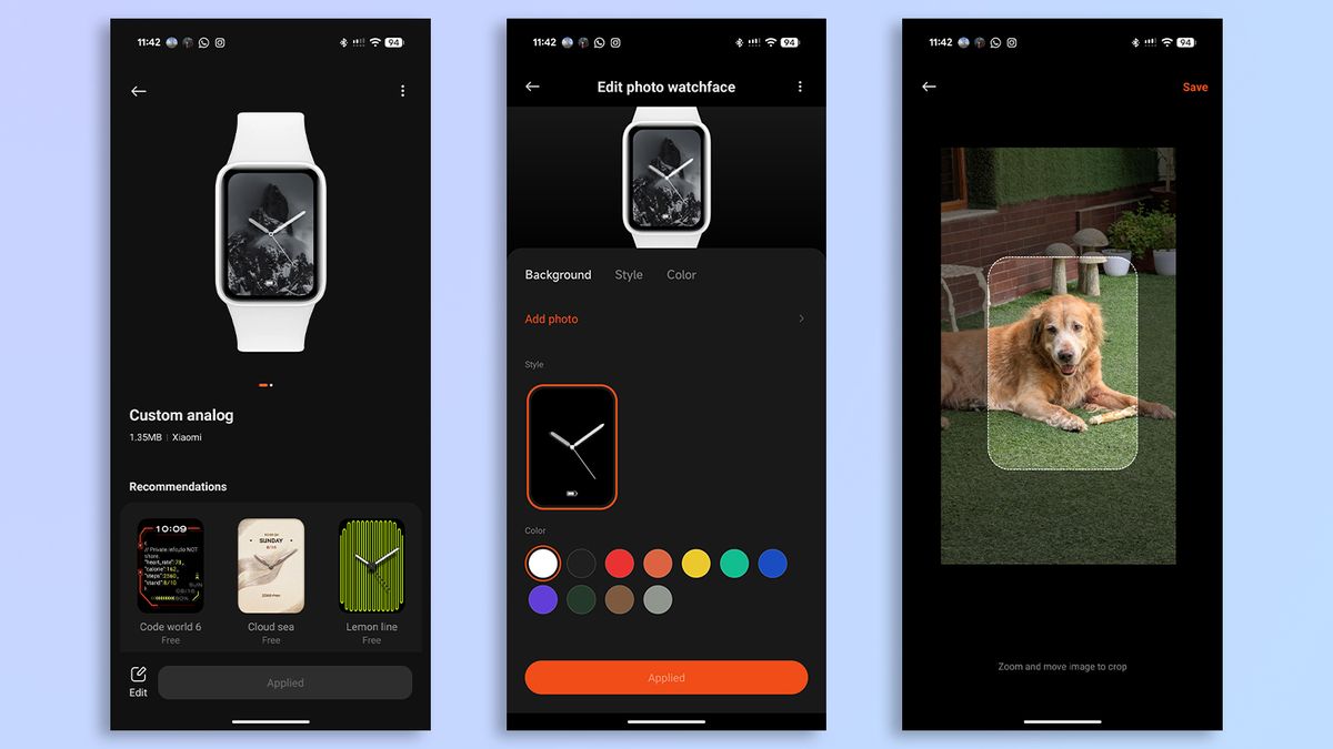 Screenshots of the Mi Fitness app on Android