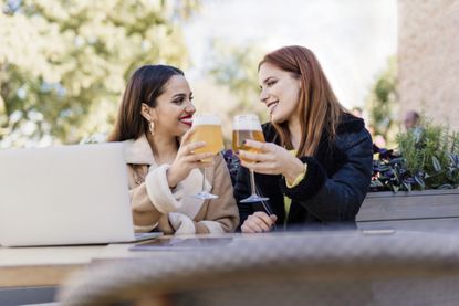 Going sober: Two women drinking at a pub