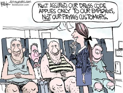 Editorial Cartoon U.S. United Airlines Dress Code Controversy