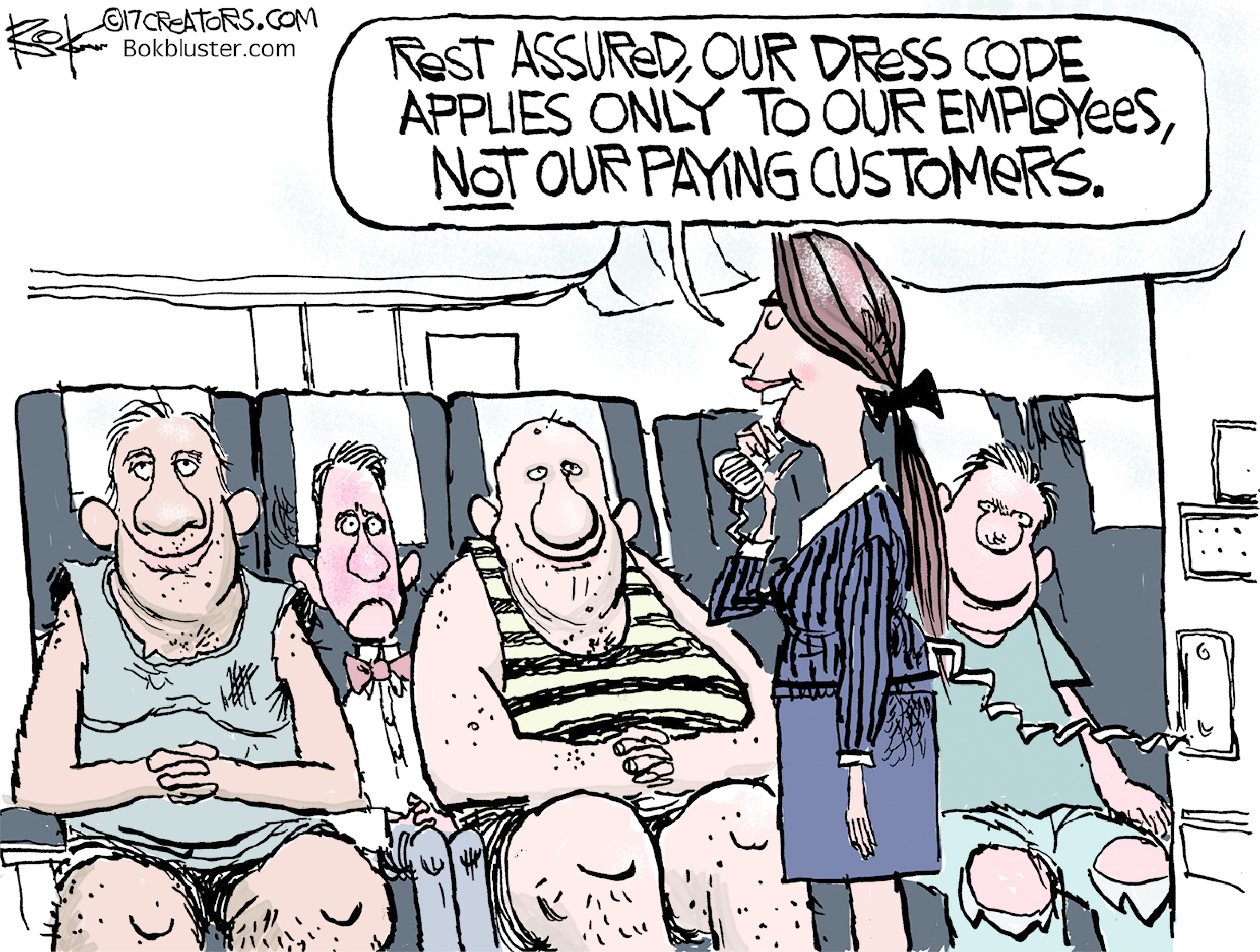 Editorial Cartoon U.S. United Airlines Dress Code Controversy The Week