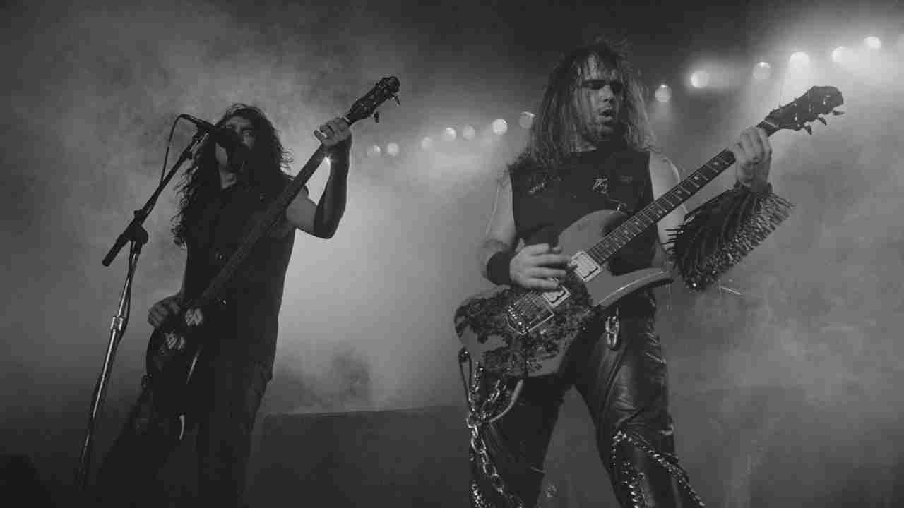 Slayer performing live onstage in 1987