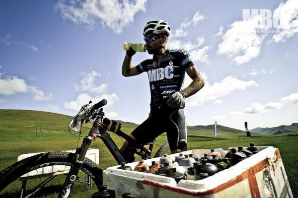 A racer refuels