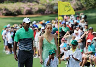 Tiger Woods and family pictured during the 2015 Masters Par 3 contest