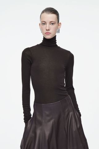 Merino Wool Turtleneck Top