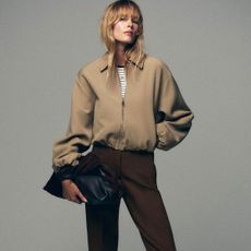 Zara tan bomber jacket