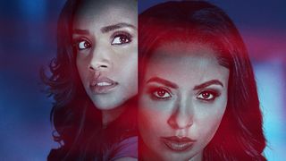 Meagan Tandy and Kat Graham in key art for Tyler Perry's Duplicity