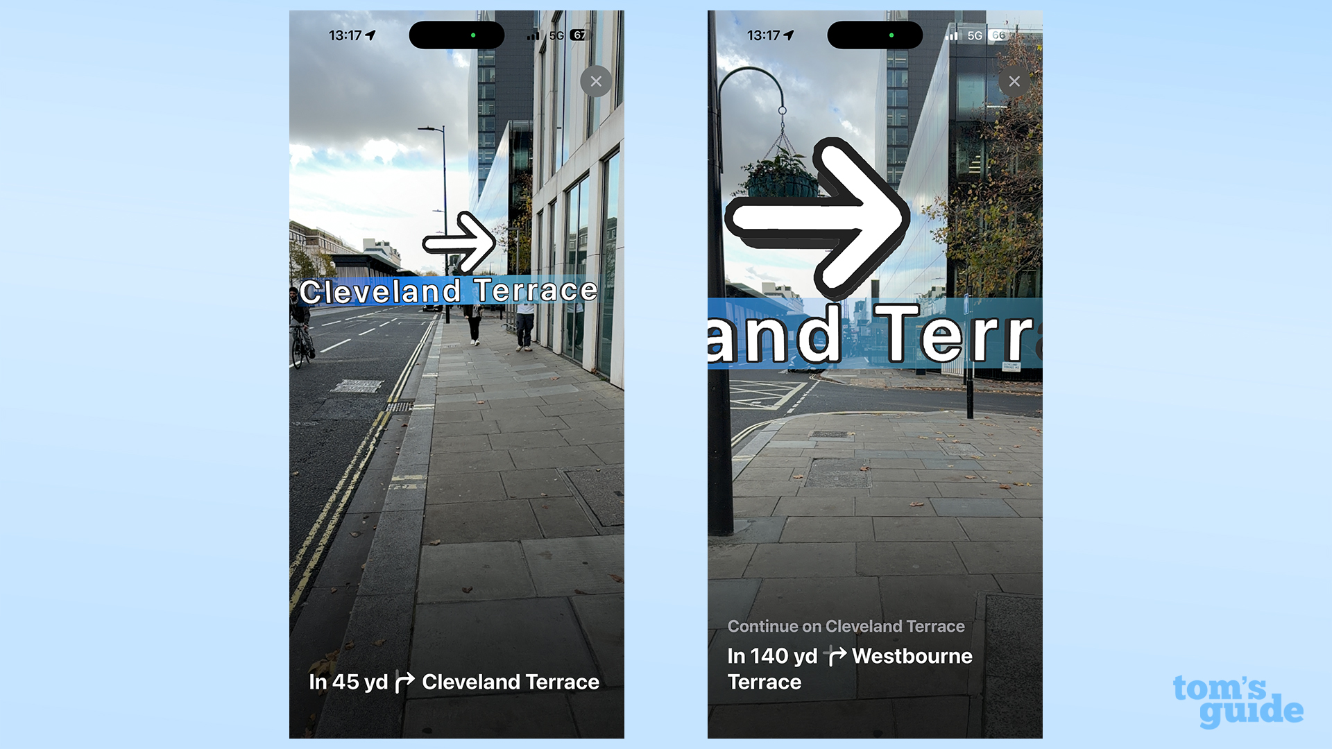 Apple Maps directions being cut-off at close range