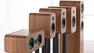 Q Acoustics 3000c speaker range in wood finish
