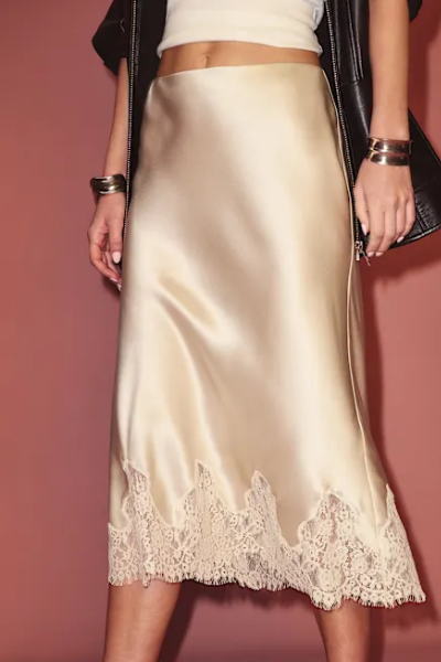 Reformation, Carolina Silk Skirt