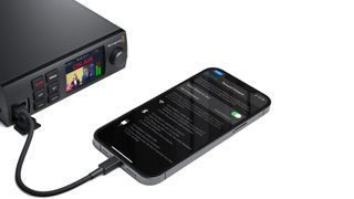 Connect a mobile phone to Blackmagic Web Presenter 4K for streaming over mobile data.