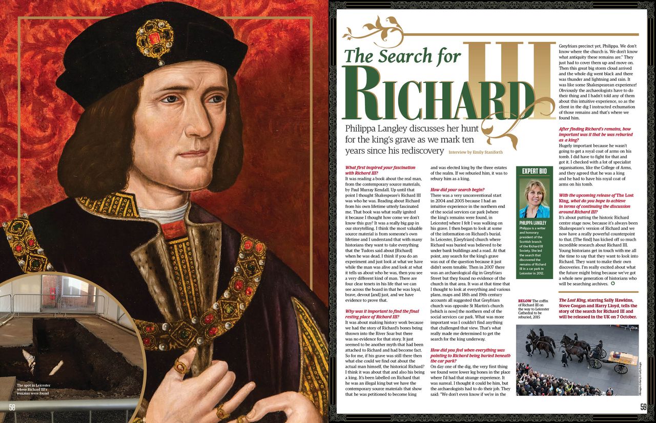 Hunting for Richard III feature spread, All About History 122