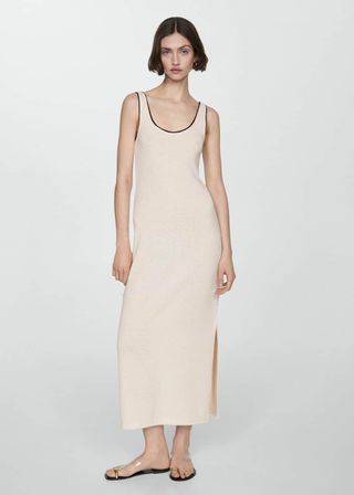 Side Slit Knit Dress - Women