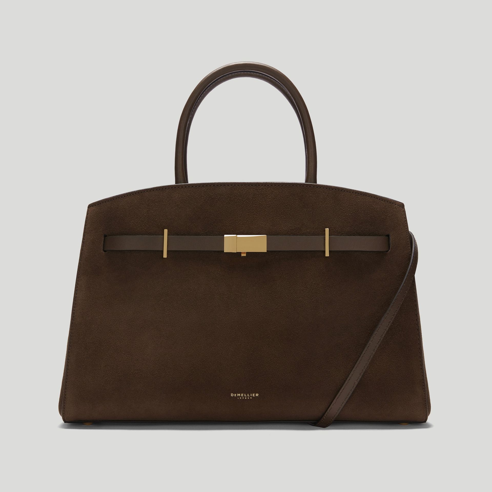 The Midi Hudson | Mocha Suede & Mocha Smooth | Demellier