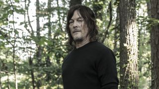 Daryl in the woods on The Walking Dead