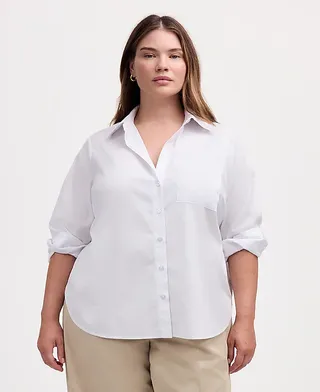 Oversize Cotton Button-Up Shirt