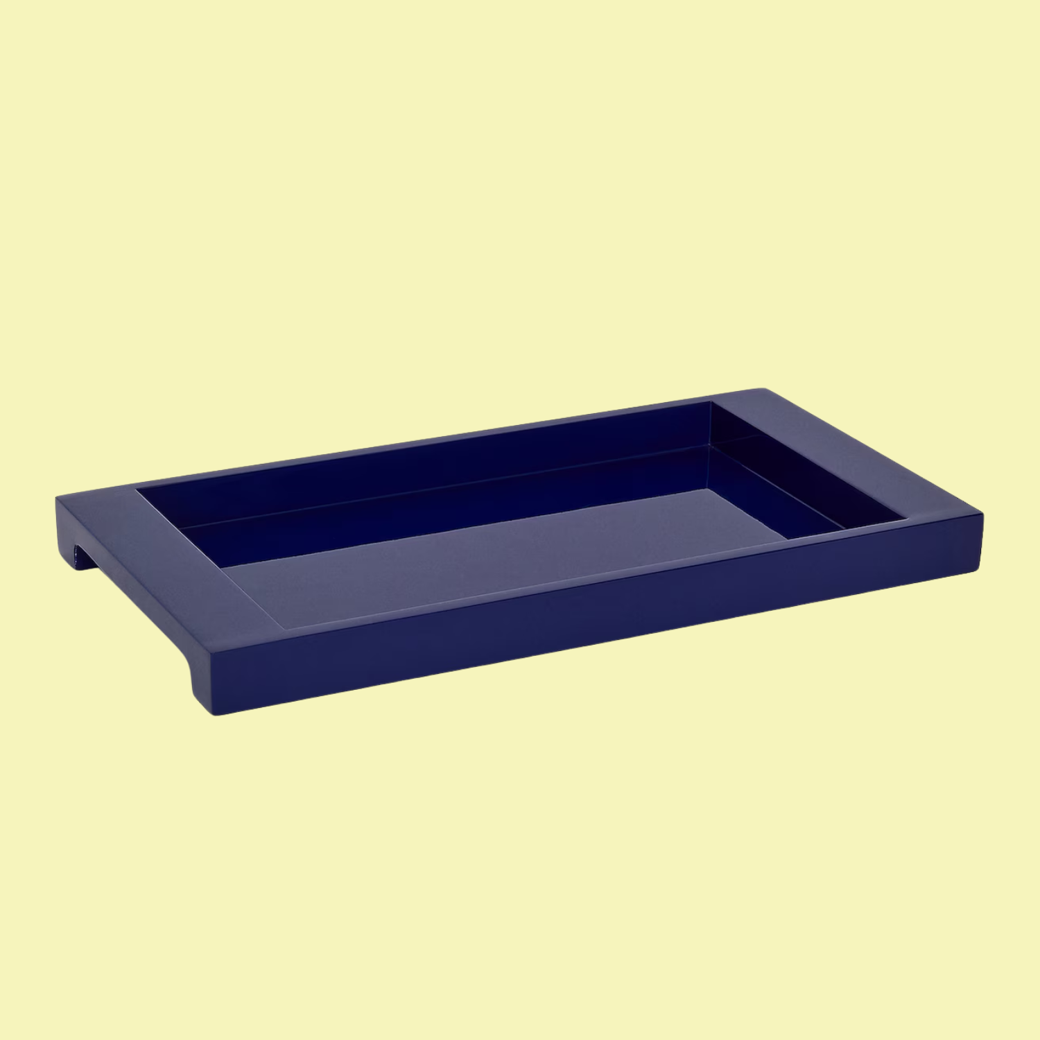 A blue lacquered tray