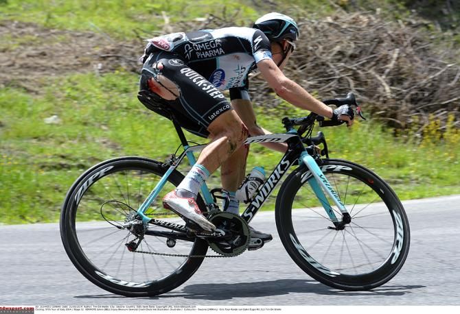 PIeter Serry (Omega Pharma-Quickstep) missing some skin after a stage 11 crash