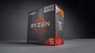 An AMD Ryzen 5 5600X3D in retail packaging.
