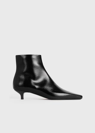 Slim Patent Ankle Boots Black