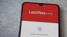 LastPass login screen on smartphone