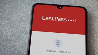 LastPass login screen on smartphone 