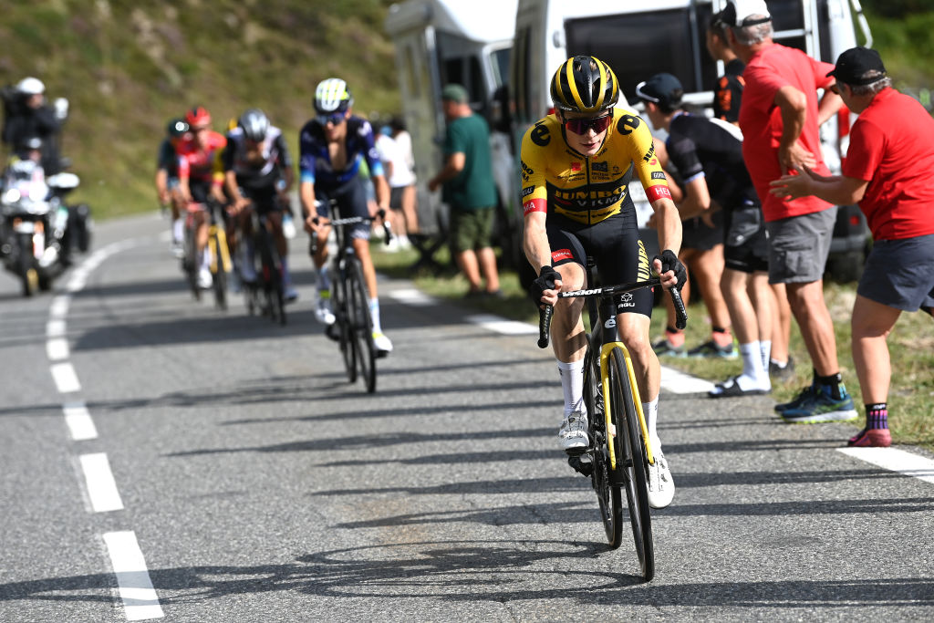 Vuelta a Espana: Jonas Vingegaard of Denmark and Team JumboVisma attacks during the 78th Tour of Spain 2023 a 1347km stage from Formigal Huesca la Magia to Col du Tourmalet 2115m UCIWT on September 08 2023 in Col du Tourmalet France Photo by Tim de WaeleGetty Images