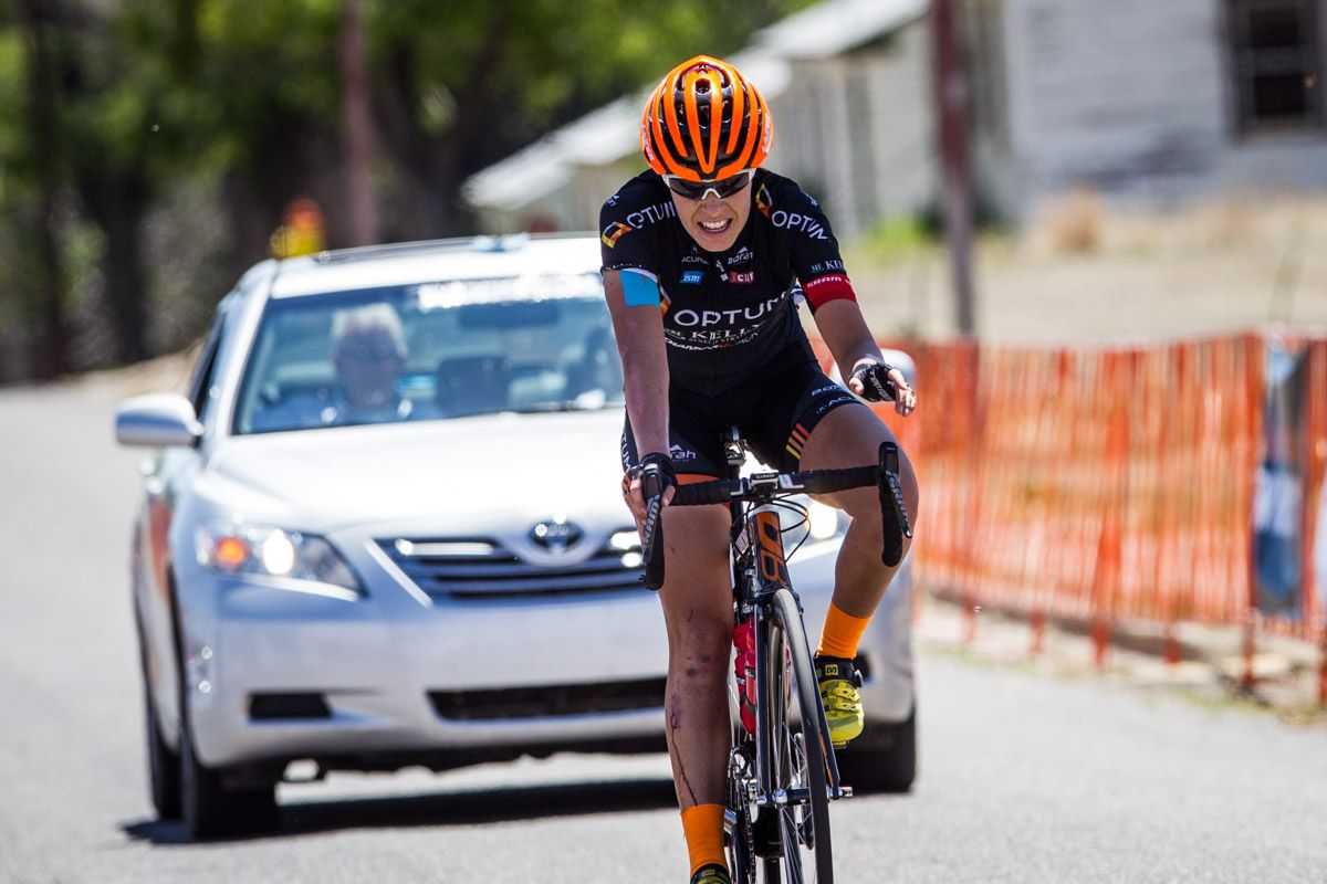Annie Ewart (Optum) rides in solo for the win