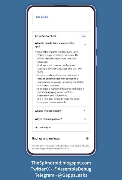 Users will likely be able to expand the AI-backed FAQs to see answers to common questions.