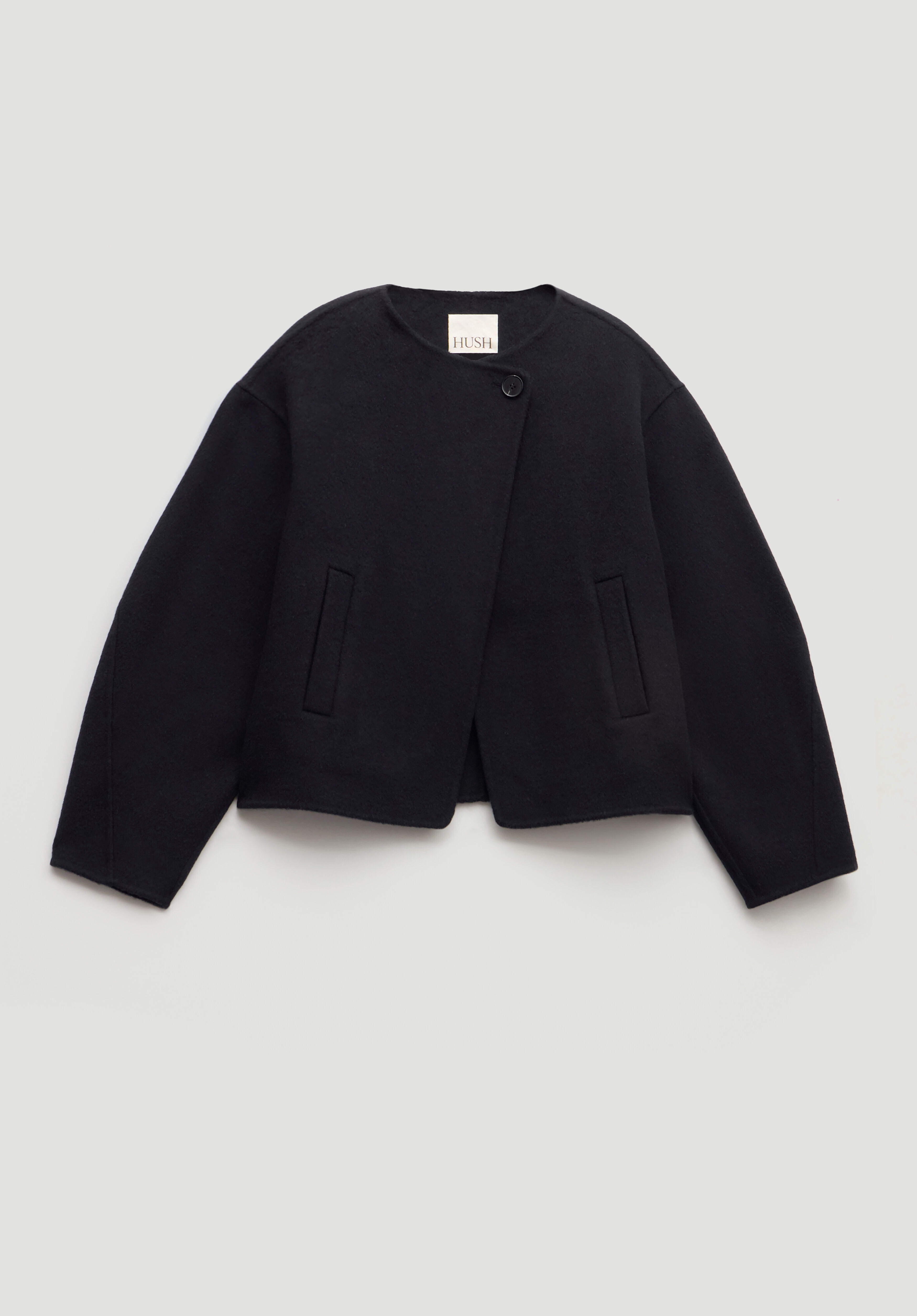 Pure Wool Double Faced Collarless Jacket